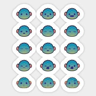 The Many Faces of a Pufferfish Sticker